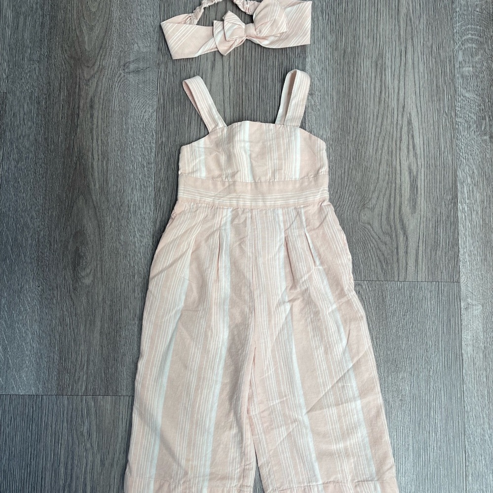 Tommy Bahama Blush Striped Jumpsuit with Headband
